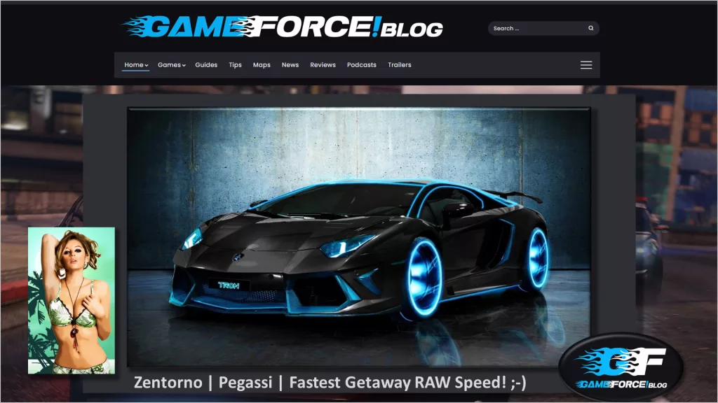 Zentorno from Pegassi Wins the GameForce.blog Fastest Getaway RAW Speed class in GTA5 (GTA-V)