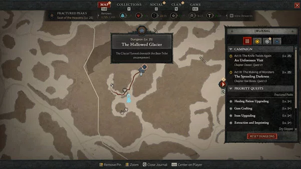 Make your way to the Hallowed Glacier dungeon, located just north of Bear Tribe Refuge Waypoint.