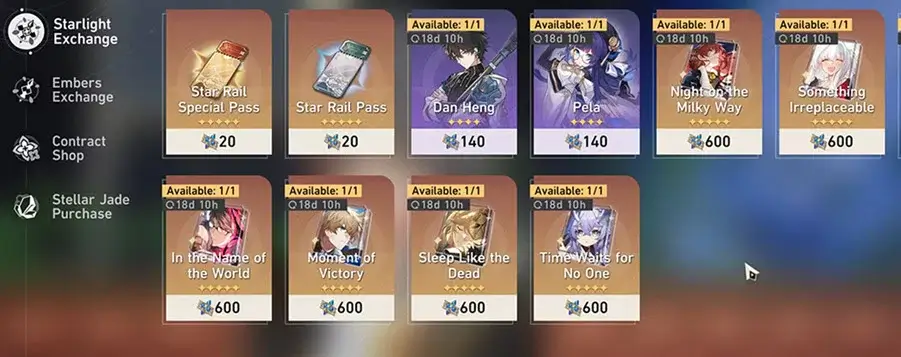 The Starlight Exchange Rewards in Honkai: Star Rail - GameForce Blog The Starlight Exchange Rewards in Honkai: Star Rail