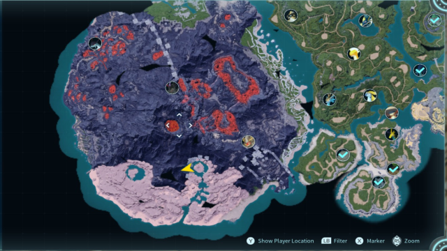 On the map, you can find Alpha Pals' location in Palworld