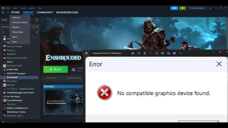 How to Fix “No Compatible Graphics Device Found” Error in Enshrouded