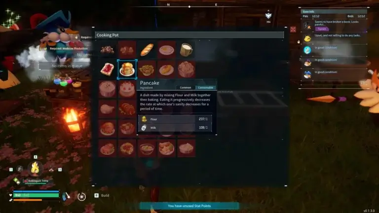 Food Expiration in Palworld