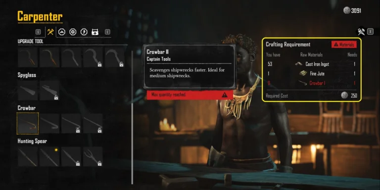 How to Craft a Crowbar in Skull and Bones