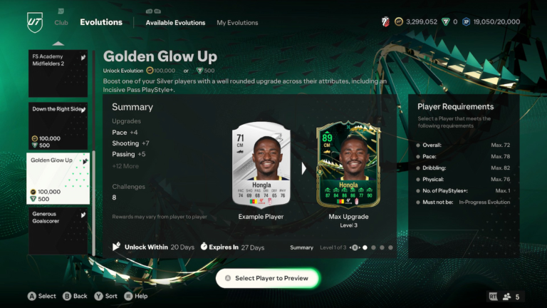 EA FC 24 Golden Glow Up Evolution: Requirements, Upgrades, Best Players to Use