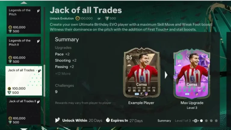 EA FC 24 Jack of All Trades Evolution: Requirements, Upgrades, Best Players to Use