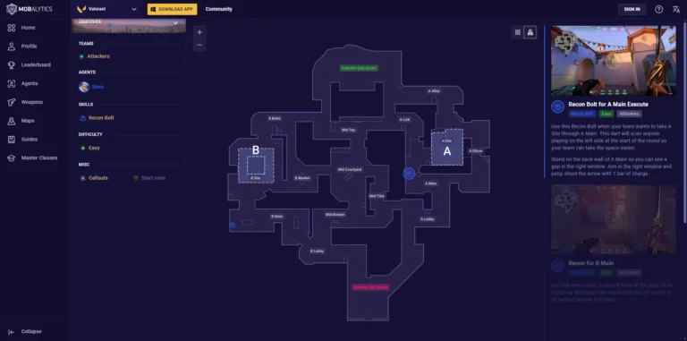Valorant Interactive Map – Sunset