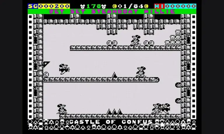 Jet Set Steamboat Willie - Mickey in a Jet Set Willy world, and it's great on the ZX Spectrum!