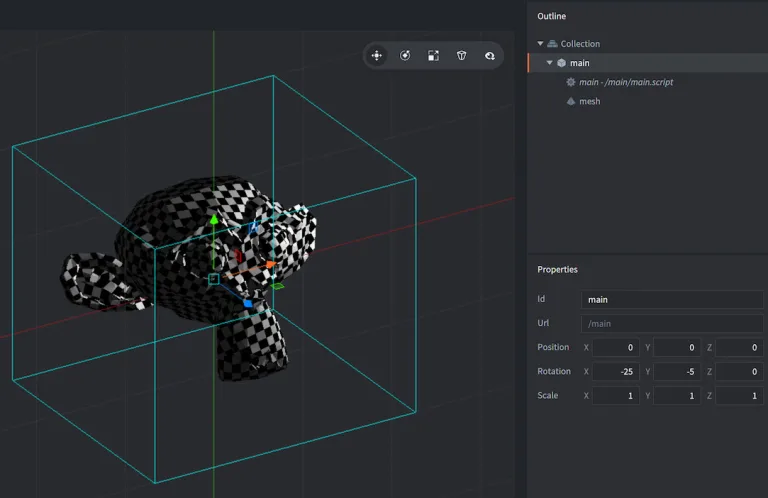 3D Games in Defold, the Mesh Component