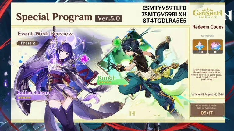 Redeem Codes in Genshin Impact 5.0 (Video)